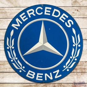 Mercedes Benz 39.5" Single Sided Tin Sign w/ Logo