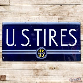 U.S. Tires Rubber Co. 7' Single Sided Porcelain Sign w/ Logo