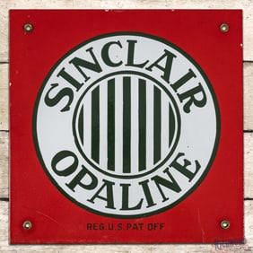 Outstanding Sinclair Opaline 12" Single Sided Porcelain Lubester Sign w/ Logo