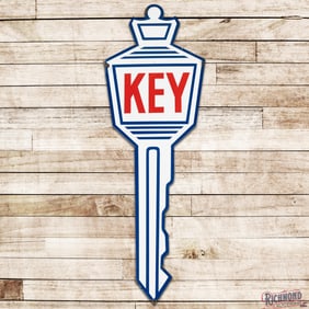 Rare Key Trucks 46" Die Cut Double Sided Porcelain Sign