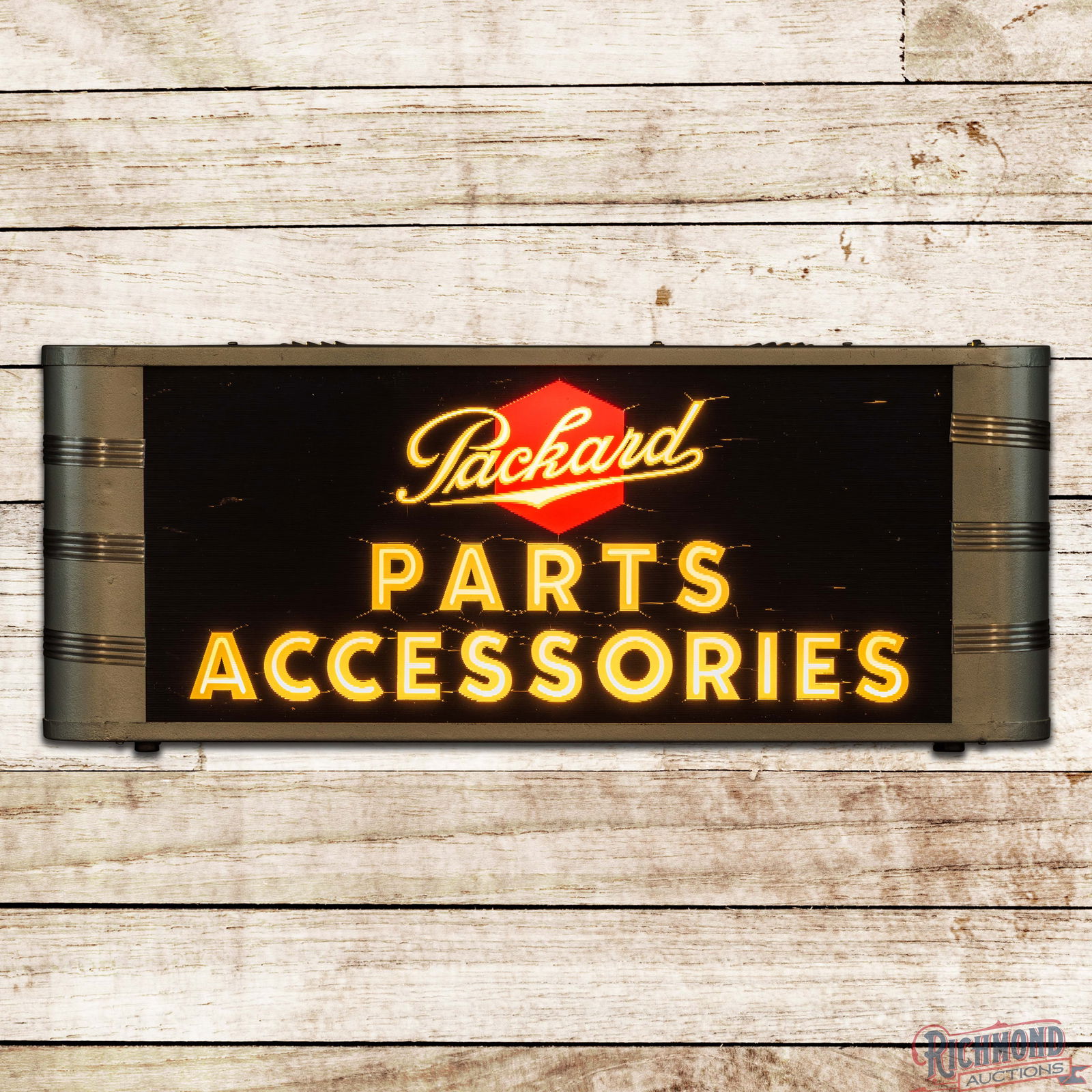 Packard Parts Accessories Art Deco Lighted Advertising Sign (1 of 4)