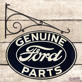 Ford Genuine Parts Double Sided Tin Oval Sign w/ Bracket