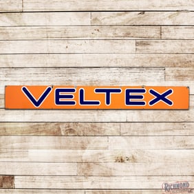 Veltex Motor Oils Gasoline 8' Horizontal Single Sided Porcelain Sign