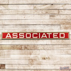 Associated Flying A Gasoline 8' Single Sided Porcelain Service Station Strip Sign