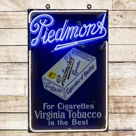 Piedmont Tobacco Cigarette of Quality 4' Single Sided Porcelain Neon Sign