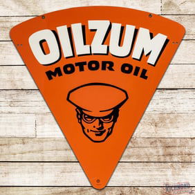 1971 Oilzum Motor Oil Double Sided Tin Sign w/ Oswald