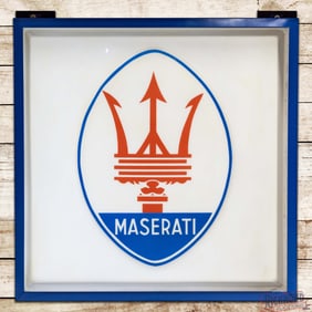 Maserati Auto Dealer Lighted Advertising Sign w/ Logo