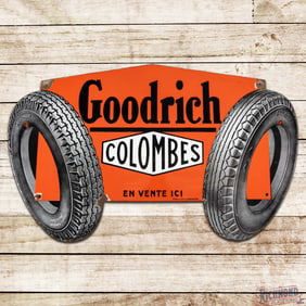 Goodrich Colombes Tires Die Cut Single Sided Porcelain Sign