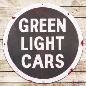 Rare Ford Edsel Automobiles Green Light Cars 36" Single Sided Porcelain Sign