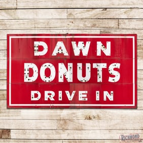 Dawn Donuts Drive In Single Sided Porcelain Factory Neon Sign Skin