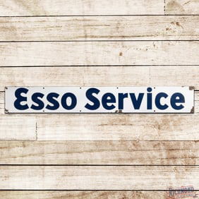 Esso Service Motor Oils Gasoline Horizontal Single Sided Porcelain Sign