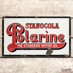 Stanocola Polarine The "Standard" Motor Oil Single Sided Porcelain Sign