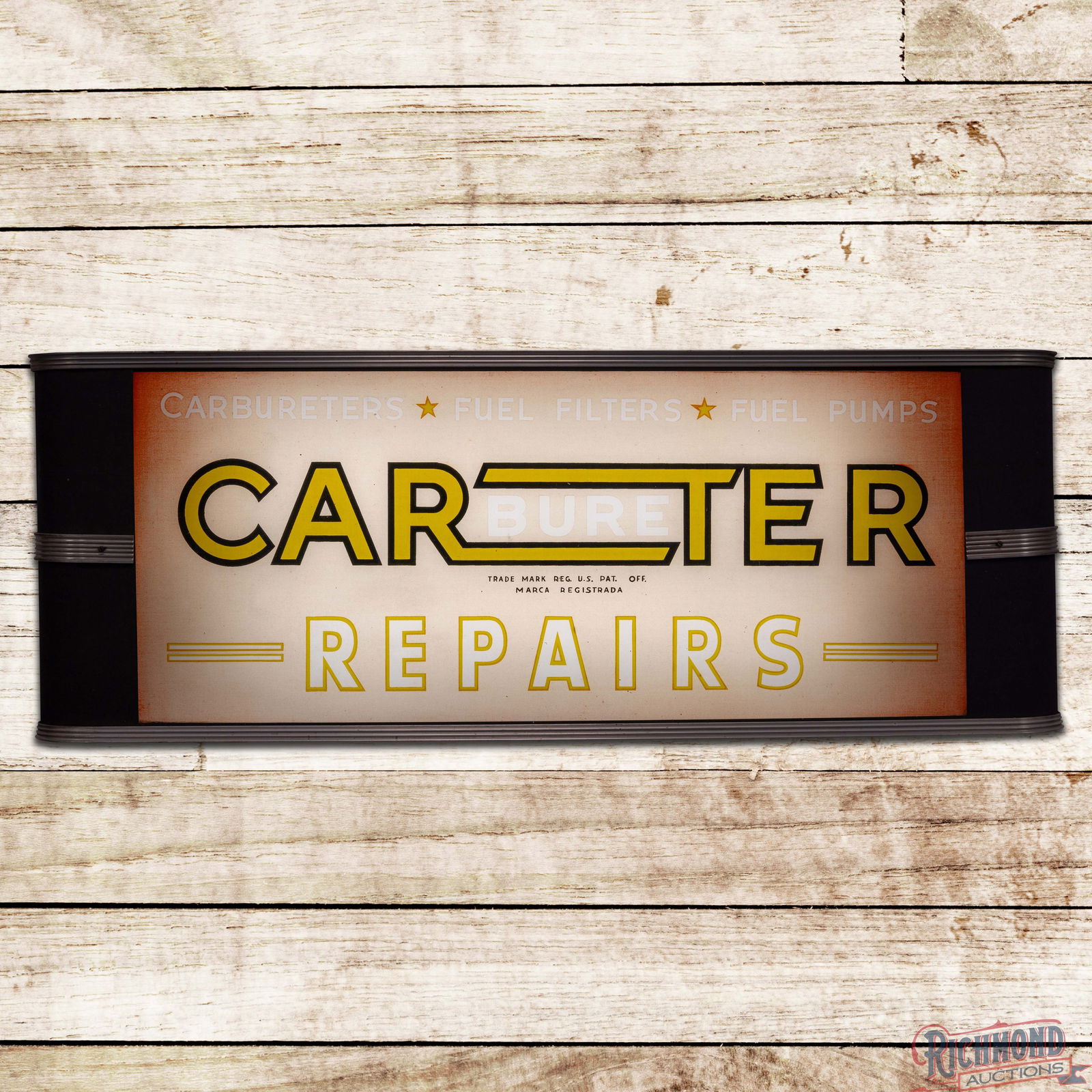 Carter Carburetor Repairs Art Deco Lighted Advertising Sign (1 of 4)