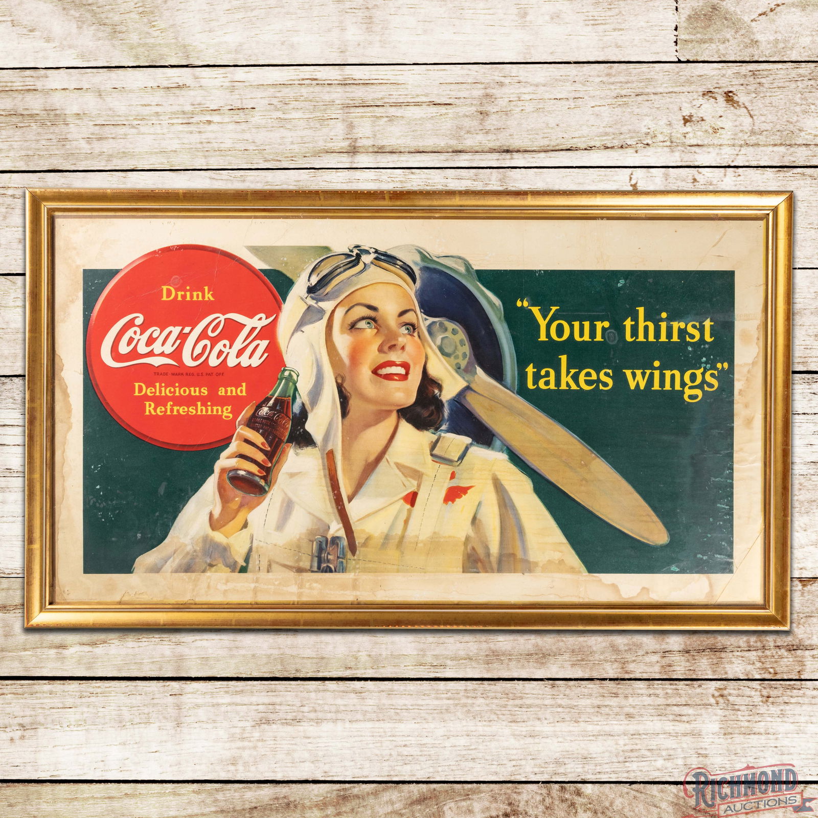 Drink Coca Cola "Your Thirst Takes Wings" Cardboard Sign (1 of 3)