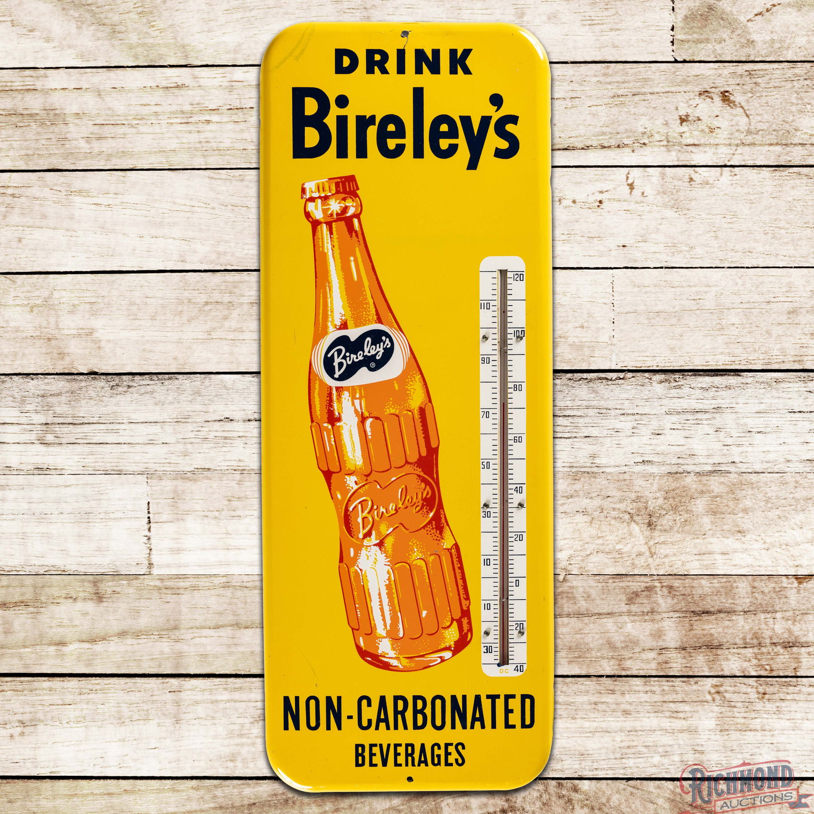 Drink Bireley's Non-Carbonated Beverages Single Sided Tin Thermometer w/ Bottle (1 of 3)