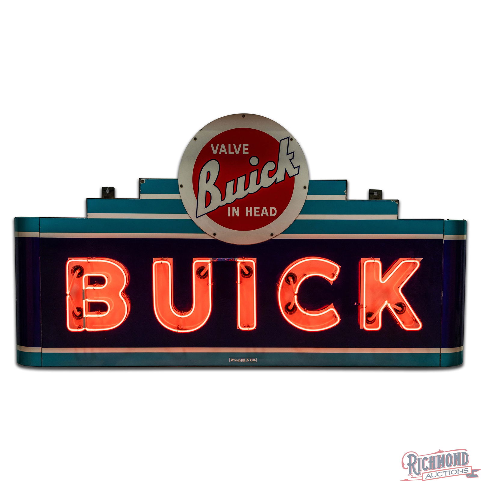 Fantastic Buick Valve in Head 6' Single Sided Porcelain Factory Neon Sign - 2
