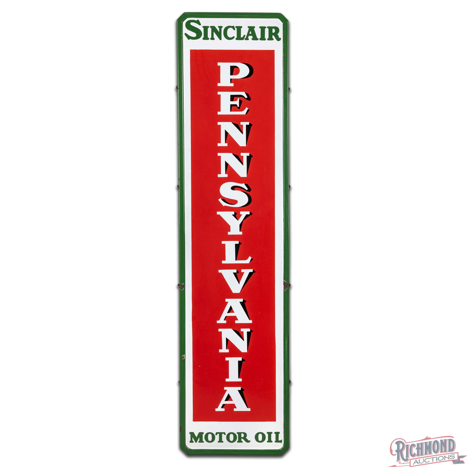 Impressive Sinclair Pennsylvania Motor Oil 5' Single Sided Porcelain Sign - 2