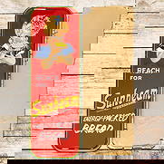 NOS 1953 Reach for Sunbeam "Energy Packed Bread" Emb. Single Sided Tin Sign w/ Paper: NOS (New Old Stock) SST (Single Sided Tin) embossed self-framed sign with factory paper has outstanding color and shine. The sign features a heavily embossed, highly detailed graphic of Little Miss