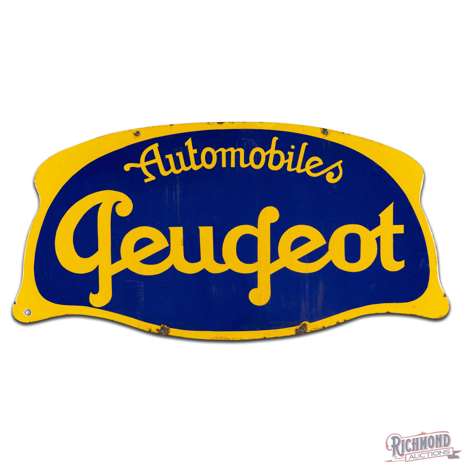 Peugeot Automobiles Die Cut Double Sided Porcelain Sign - 2
