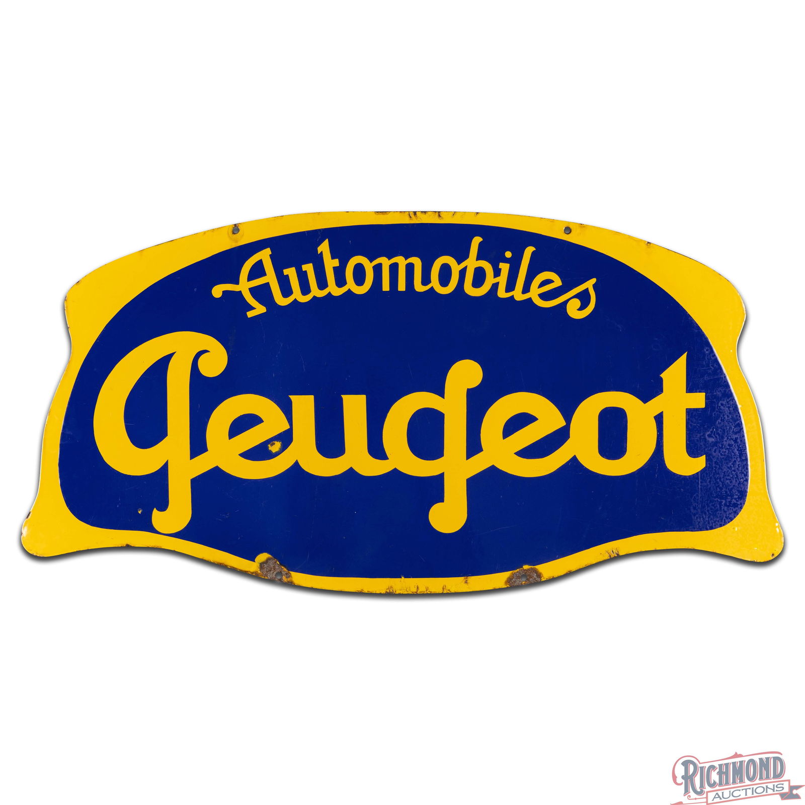 Peugeot Automobiles Die Cut Double Sided Porcelain Sign - 3