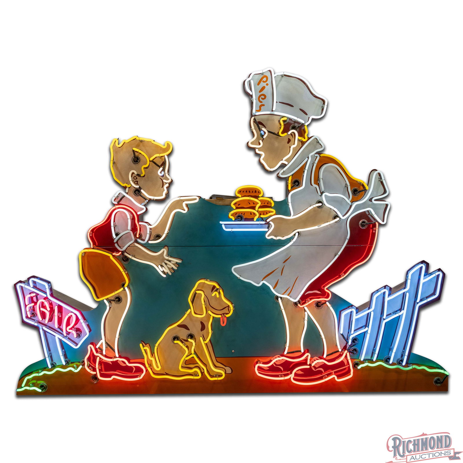 Outstanding Howard Johnson's Ice Cream 8' Single Sided Porcelain Factory Neon Sign - 2