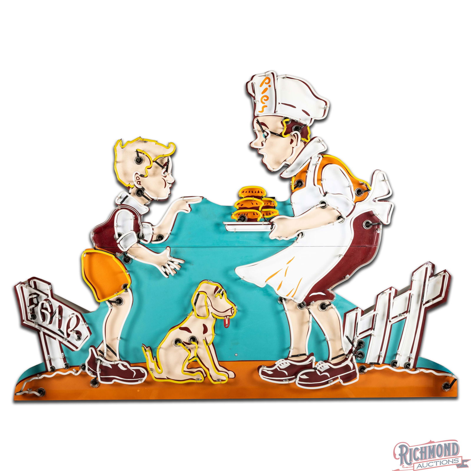 Outstanding Howard Johnson's Ice Cream 8' Single Sided Porcelain Factory Neon Sign - 3