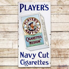 Player's Navy Cut "Medium" Cigarettes Single Sided Porcelain Sign w/ Hero Logo