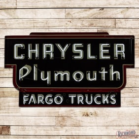 Chrysler Plymouth Fargo Trucks 6' Single Sided Porcelain Neon Sign