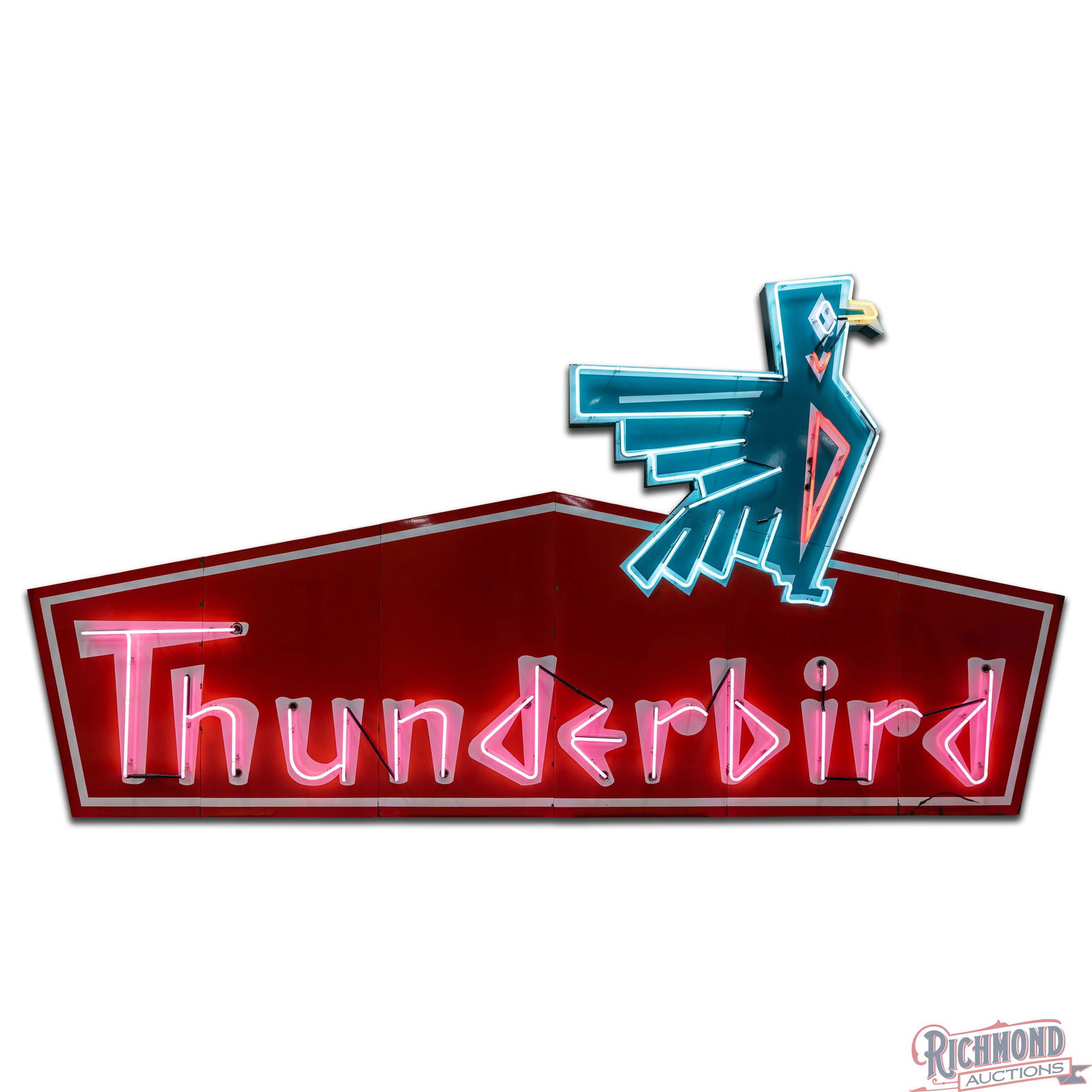 Amazing Thunderbird Motel 16' Die Cut Single Sided Porcelain Factory Neon Sign Route 66 - 2
