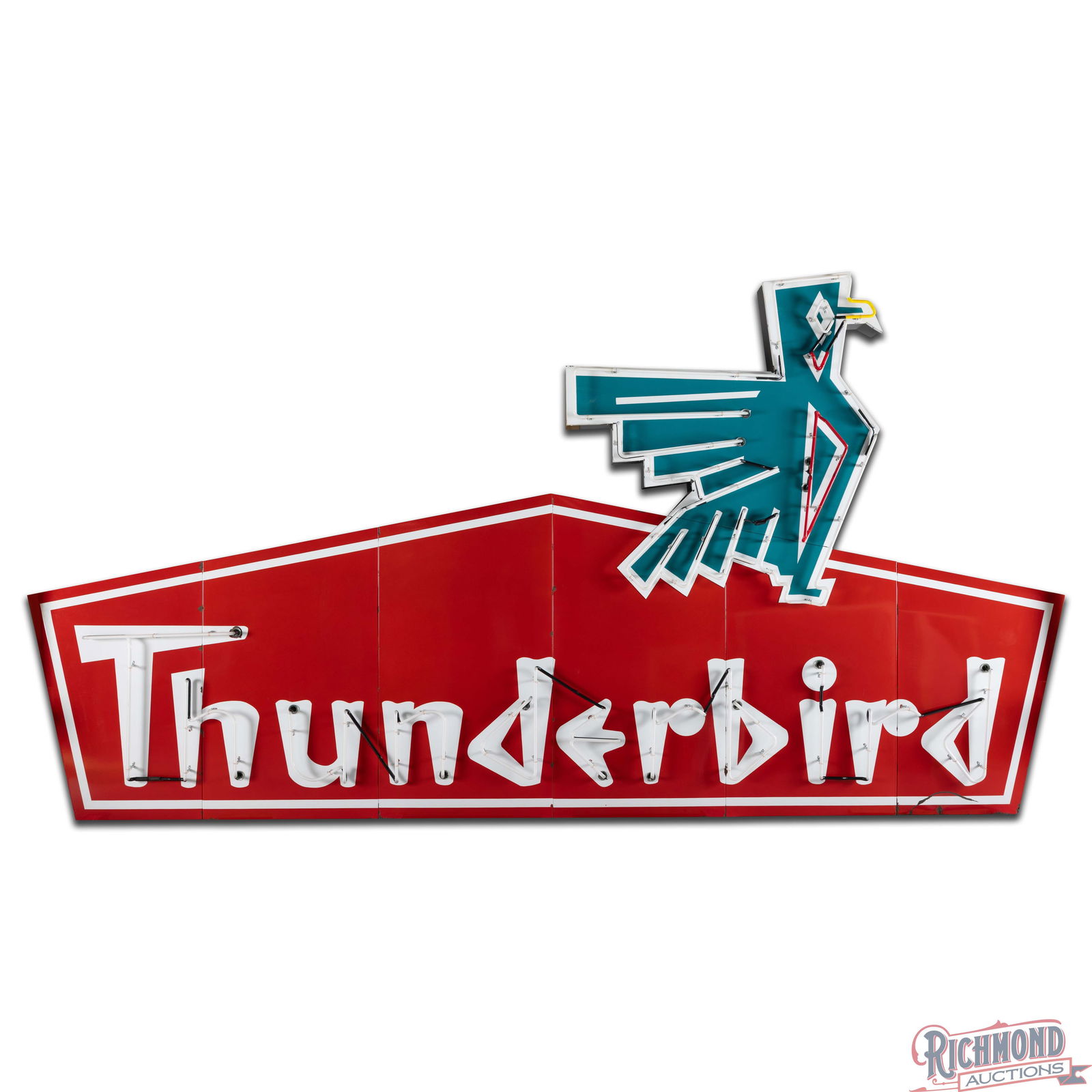 Amazing Thunderbird Motel 16' Die Cut Single Sided Porcelain Factory Neon Sign Route 66 - 3