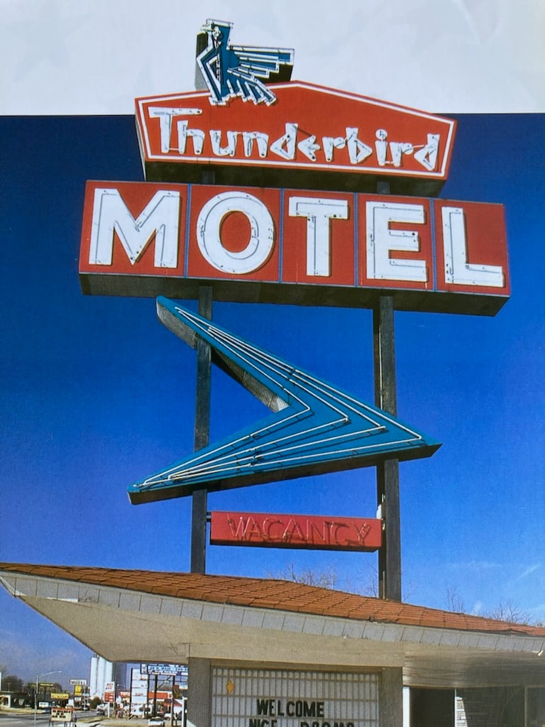 Amazing Thunderbird Motel 16' Die Cut Single Sided Porcelain Factory Neon Sign Route 66 - 5