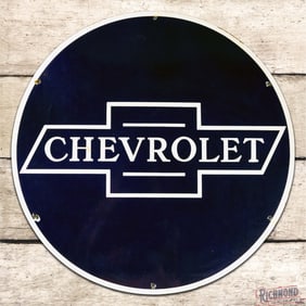 Amazing Chevrolet Automobiles 24" Single Sided Porcelain Sign w/ Bowtie Logo