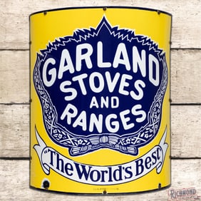 Impressive Garland Stoves and Rangers "The World's Best" Curved Single Sided Porcelain Sign