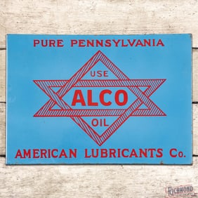 Fantastic American Lubricants Co. "Use Also Oil" Pure Pennsylvania DS Porcelain Flange Sign w/ Logo