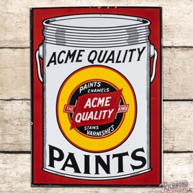 Impressive Acme Quality Paints Double Sided Porcelain Flange Sign w/ Logo