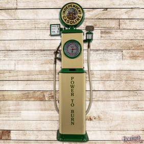 Bennett Model #150 Clockface Gas Pump Restored Independent Gasoline "Power to Burn"