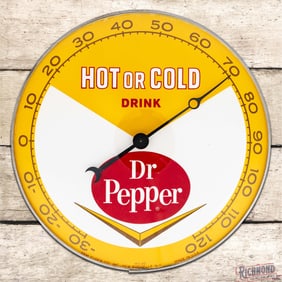 Dr. Pepper Drink Hot or Cold 12" Pam Advertising Thermometer w/ Logo