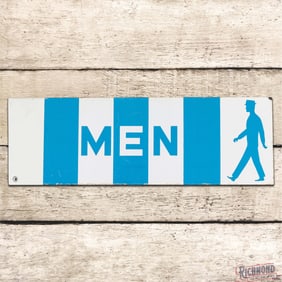 Rare Wilshire Gasoline Men Double Sided Porcelain Flange Sign