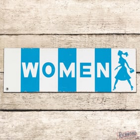 Rare Wilshire Gasoline Women Double Sided Porcelain Flange Sign