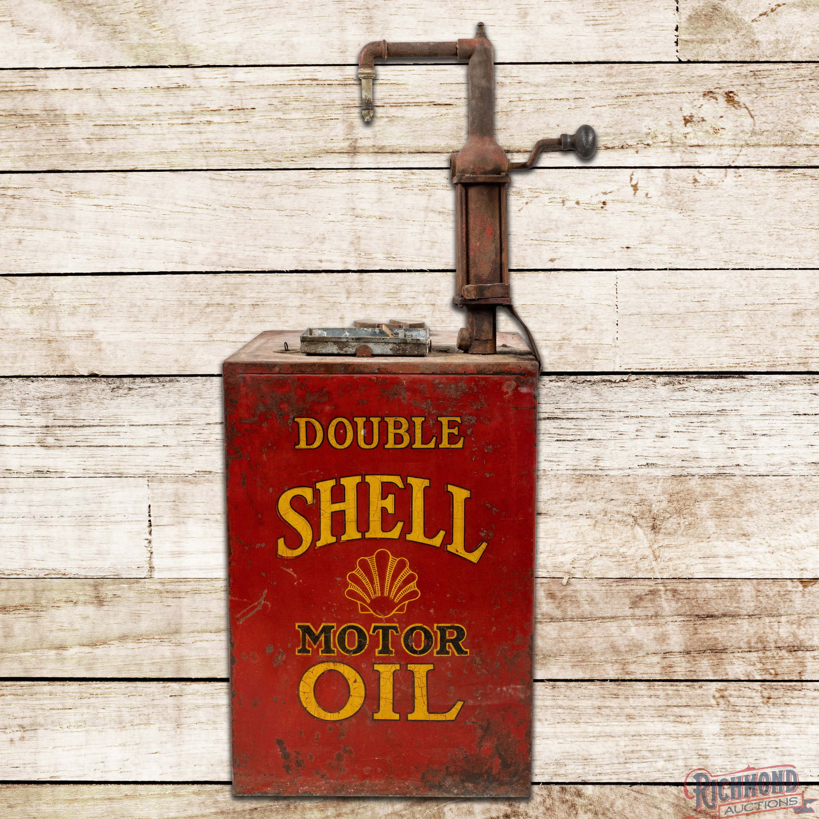 Early Double Shell Motor Oil Lubester w/ Logo (1 of 5)