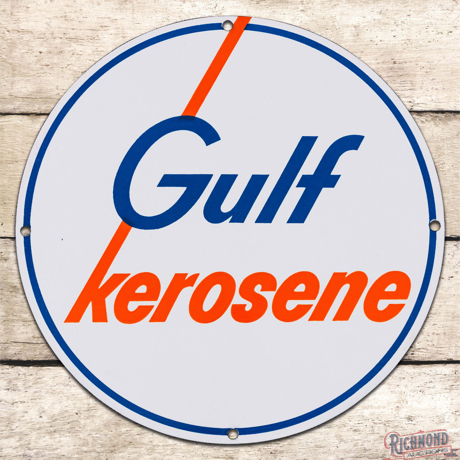 Exceptional NOS Gulf Kerosene Single Sided Porcelain Pump Plate Sign (1 of 3)