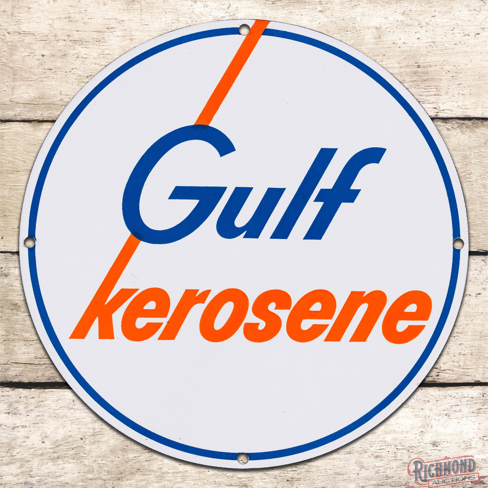 Fantastic NOS Gulf Kerosene Single Sided Porcelain Pump Plate Sign (1 of 3)