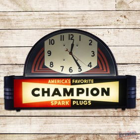 Champion America's Favorite Spark Plug Lighted Advertising Clock