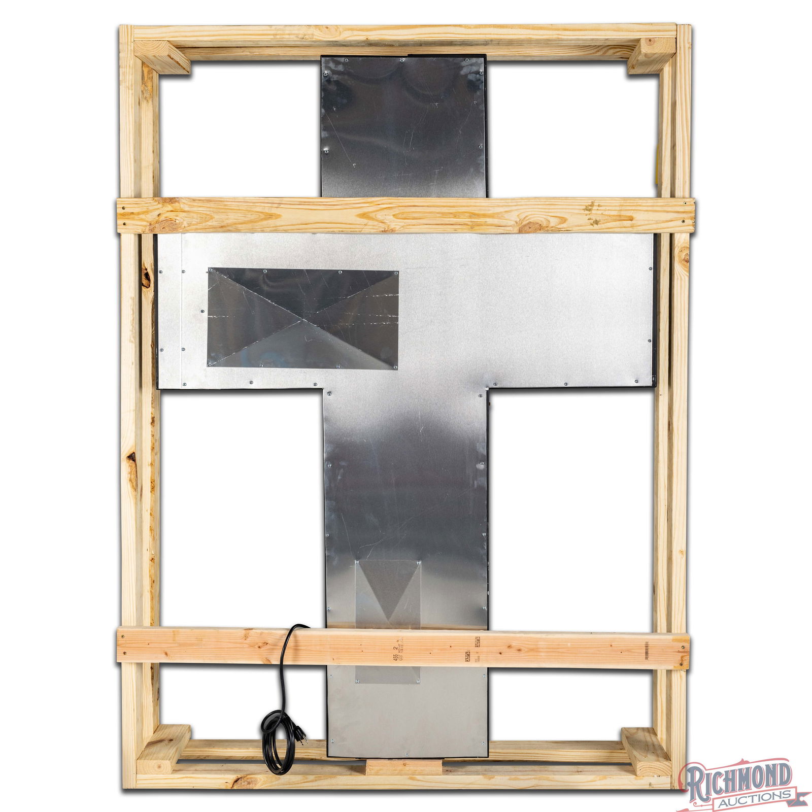 Jesus Saves 6' Die Cut Cross Shaped Single Sided Porcelain Factory Neon Sign - 4