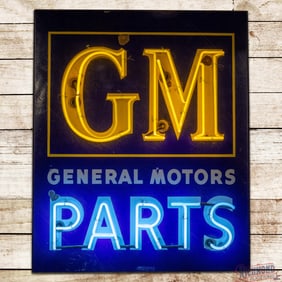 GM General Motors Parts 4' Double Sided Porcelain Factory Neon Sign