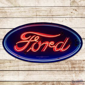 Ford Automobiles 4' Double Sided Porcelain Factory Neon Sign