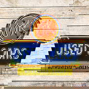 Chevrolet Used Cars Authorized Dealer 4' Double Sided Porcelain Factory Neon Sign w/ Logo: DSP (Double Sided Porcelain) multipiece factory neon sign with a metal can has good color and gloss. The sign features four-color neon with classic "OK" Chevrolet colors and logo. Side #1 has discolor