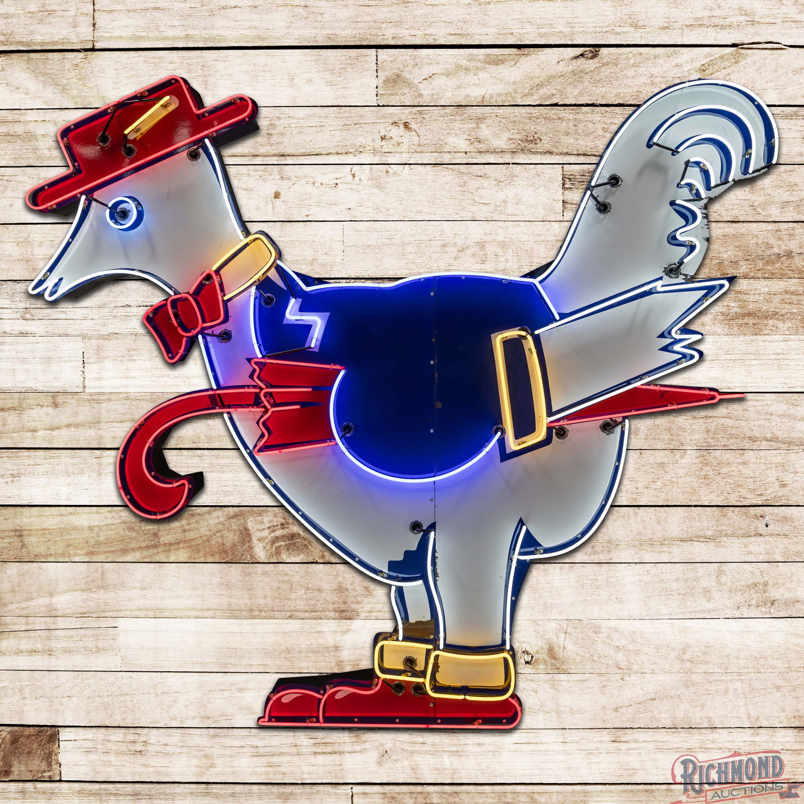 Outstanding The Chicken Shack 9' Die Cut Single Sided Porcelain Logo Sign Waco Texas: SSP (Single Sided Porcelain) die cut two-piece factory neon sign with a new metal can has excellent color and gloss. The Chicken Shack was a beloved Texas tradition for years. The first location opene