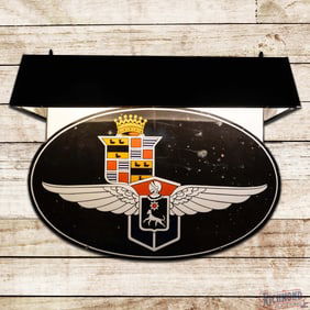 Rare Cadillac LaSalle Double Sided Porcelain Die Cut Logo Sign w/ Lighted Hood