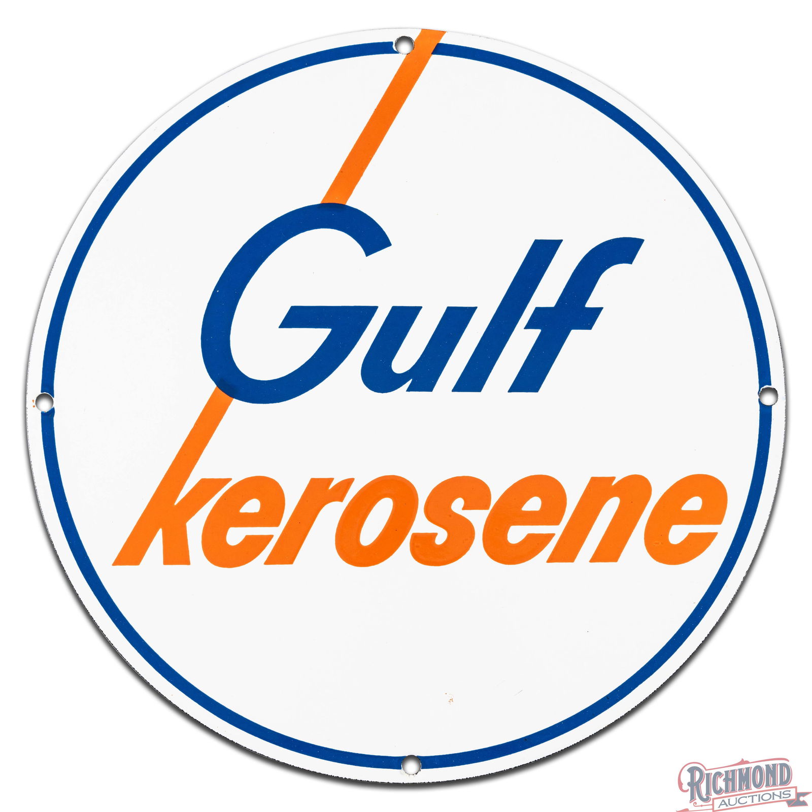 NOS Gulf Kerosene Single Sided Porcelain Gas Pump Plate Sign - 2